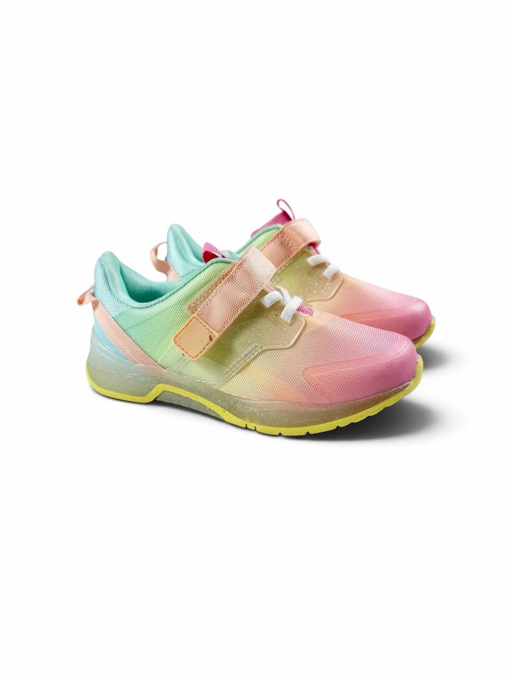 Cat & Jack Girls Light Up Sneakers Pink Mint Green Yellow Size 12